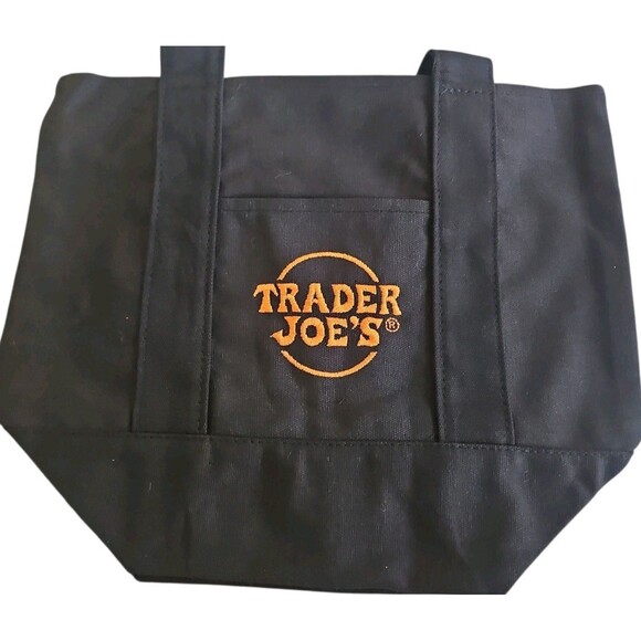 Trader Joes Mini Halloween Canvas Tote Bag 2 Piece Set ORANGE AND BLACK NWT - Picture 6 of 6